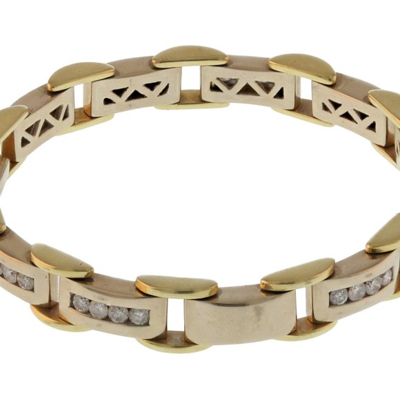 18KT Yellow/White Gold 1.40ctw Diamond Bracelet - Picture 1 of 4